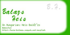 balazs heis business card